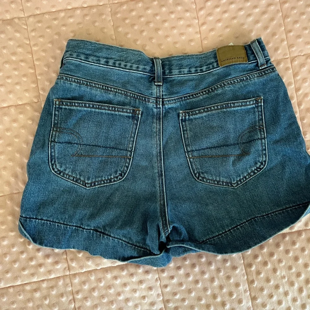 American Eagle Blue Jean Shorts High-Waisted Vintage Style - Picture 2 of 4
